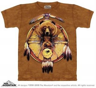 Bear Shield Adult T Shirt Native American Design by The Mountain