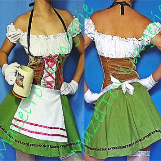 Sexy German Beer Girl Bavarian Wench Oktoberfest Fancy Dress Costume M 