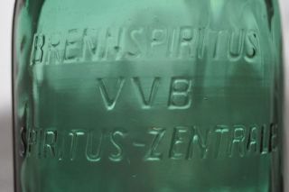 1940s WWII Era Germany Holland BRENNSPIRITUS VVB Huge Green Bottle