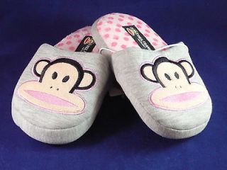 Paul Frank Pink Grey bed slippers size XS 11/12 Monkey