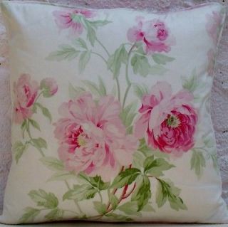 Sanderson Fabric ADELE Pink Gingham Floral Cushion Pillow Cover FREE 