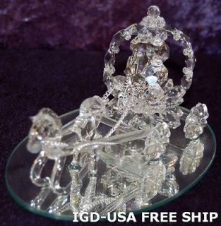Imported Authentic handcrafted 6.5 Inches Crystal Glass Carriage 