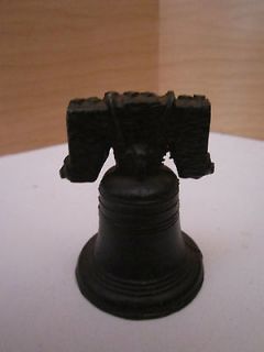 vintage miniature liberty bell metal cast iron 2 1/2 Cute