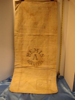 Vintage Large Bemis A Extra Heavy Seamless Canvas Sack / Bag