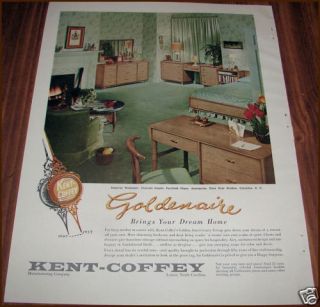 1957 KENT COFFEY Goldenaire BEDROOM FURNITURE AD #2