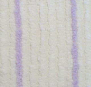 CHIC White and Lavender Stripe Chenille Fabric 100% Cotton 36 x 57 
