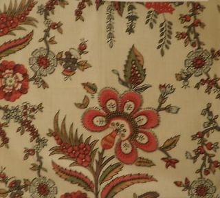 ELIZABETH EAKINS Lisieux Floral Antique Toile Indiennes Cotton Linen 