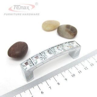 64mm clear crystal zinc alloy square type cabinet handle knobs pulls 