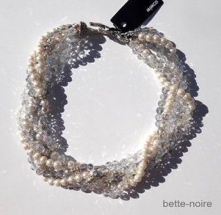 MIMCO Fractured Twist Choker Silver Crystal RRP $269 Necklace