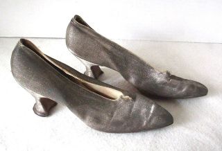 1920’s Silver Women’s Shoes with Squat French Heels