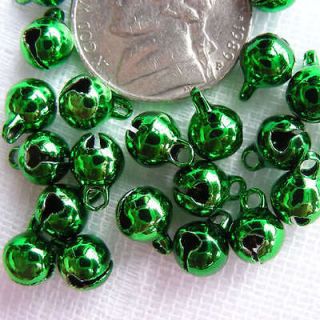 16 Green Tone Brass Charm Jingle Bells Beads d010(6mm)