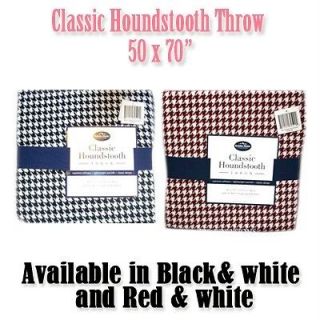 New Berkshire Blanket Classic Houndstooth Throw Soft lightweight 8500 