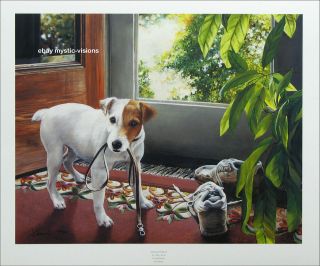 Linda Daniels PERSONAL TRAINER A/P Jack Russell Terrier dog Fine Art 