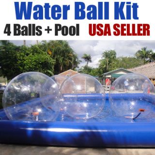Walking Water Tizip Balls with Inflatable Pool Kit Zorb Hamster 