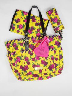 NEW♥ BETSEY JOHNSON BETSEYVILLE Baby Diaper Bag Twinkle Toes Yellow 