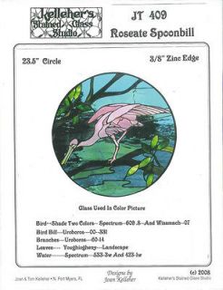 Newly listed Roseate Spoonbill stained glass pattern (only) JT409 