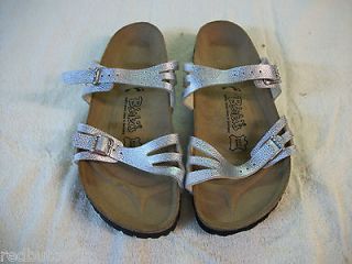Birkis silver rhinestone buckle shoes sandals L7 M5 adjustable straps