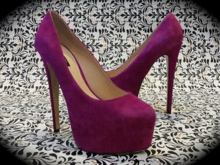 TONY BIANCO Magenta Suede Shoes Size 9.5 NEW High Heels 6 inch 