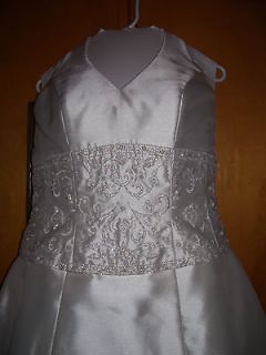 Oleg Cassini 2 Piece Halter Wedding Dress, size 16/18W With Bustle 
