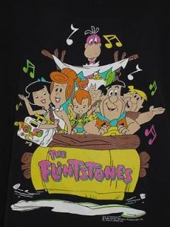 Vintage The Flintstones 1994 Black T shirt 1X Fred Barney Wilma Betty 