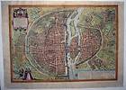   & Hogenberg PARIS Lutetia Iconic 16th Century Birds Eye City Plan