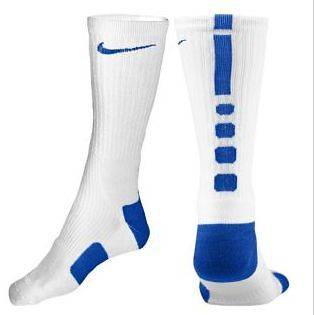 Nike Elite Basketball Crew Sock   Mens White/Game Royal Extra 