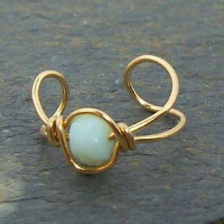   Opal Faceted Ear Cuff 14k Gold Filled or Sterling   October Birthstone
