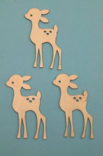 FAWN DEER Wooden laser cut blanks to decorate CRAFT other shapes 
