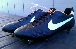   Nike Tiempo Legend IV SG Soccer Cleats Black White Orange Size 8 9 11