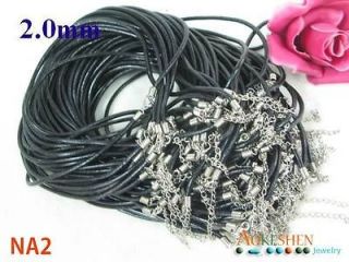 10 x 18 2mm Black Leather Necklace Findings Jewelry Cords String w 