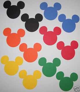 300 Black Yellow Red Mickey Mouse Heads Die Cuts Confetti Scrapbooking 