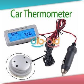 Portable Digital DC12V LCD Display Auto Car In Out Thermometer w/ Car 