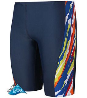 NWT Mens Orange/Blue Racing Lycra Compression Jammers Swim Suit 40 