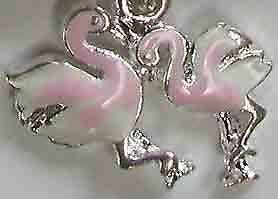 Enameled Flamingo Friends Tropical Charms Charm Bracelet A1
