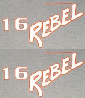 LUND 16 REBEL 12 1/2 X 7 INCH WHITE/RED BOAT DECALS (Pair) Decal