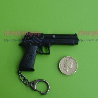 Black Desert Eagle Model Gun Metal Keyring Chain Pistol Boy Toy 