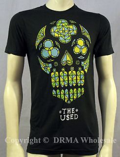 Authentic THE USED Band Stained Glass Skull Slim Fit T Shirt S M L XL 