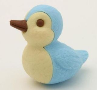Genuine Japanese Iwako Animal Eraser, Blue Bird / Duck