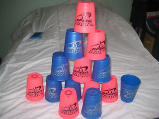LOTS OF 12 SPEED STACKING CUPS~L@@@@K~~P​INK &BLUE~