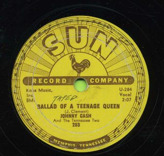 JOHNNY CASH Ballad Of A Teenage Queen / Big River COUNTRY 78 RPM 