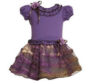 Bonnie Jean Toddler Girl Purple Antique Mesh Skirt Fall Pageant 