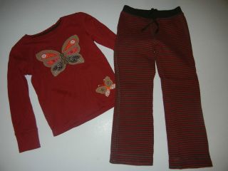 Baby Gap Boho Butterfly Top Stripe Yoga Lounge Pants 5T LR