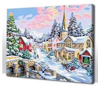   paint by numbers 16*20 kit DIY painting Merry Christmas Home deco