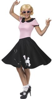 50s poodle bopper rock and roll womans fancy dress costume outfit 
