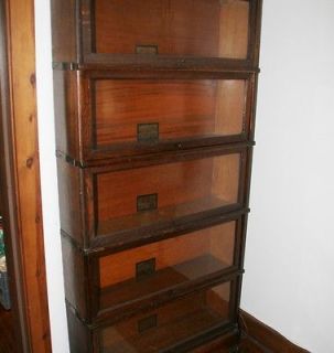   Oak Globe Wernicke Barrister Bookcase  COMPLETE 5 shelves, cap, base