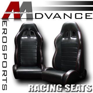   Stitch Reclinable Racing Bucket Seats+Sliders Pair 22 (Fits BMW Z3