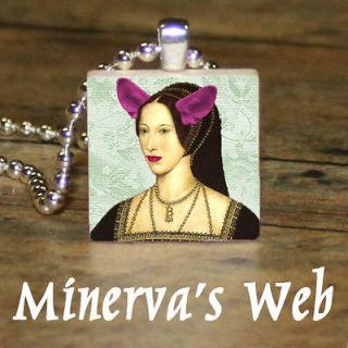 Cosplay Anne Boleyn Art Scrabble Charm Necklace Pendant by Minervas 
