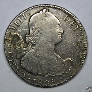 BOLIVIA 1808PTS PJ 8 Reales ASSAYERS INITIALS OVER ???