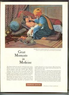 ROBERT THOM 1960 PARKE DAVIS Rhazes and Arabic Medicine Print AD 