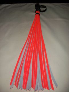   , Bright Orange Neon, Cowhide, Finger Slip design, Floggers, Whip